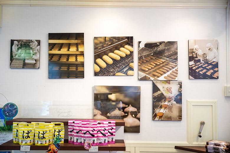 ファッションキャンディ|店舗に展示された製造工場の写真
