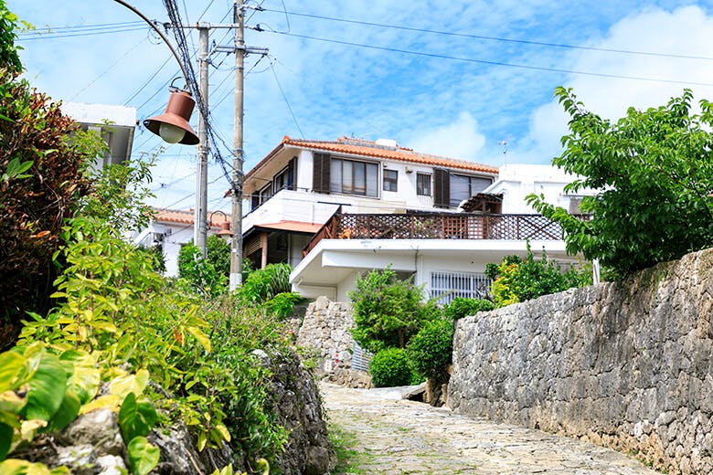 首里金城町石畳道|道沿いの住宅