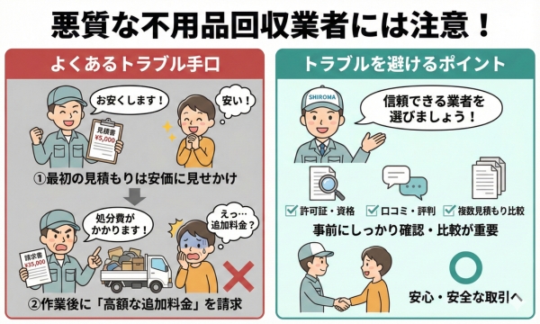 悪質な不用品回収業者には注意