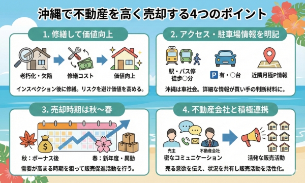 沖縄で不動産を高く売却する方法