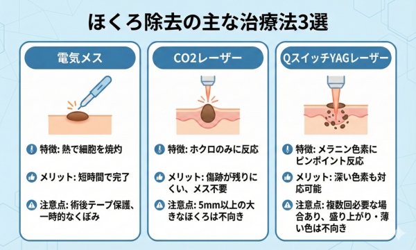 ほくろ除去の治療はどんな方法がある?