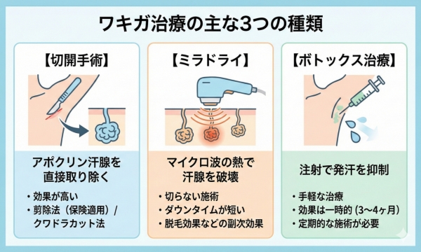 ワキガ治療の種類